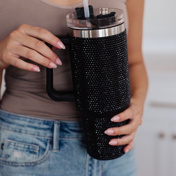 Glam Girl 40 oz Rhinestone Stainless Steel Tumbler - Picture 3 of 4